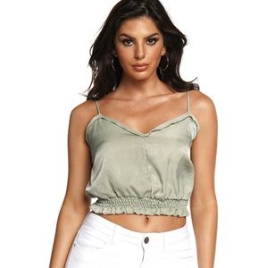 Sage Cami Top w/ Smock Detail